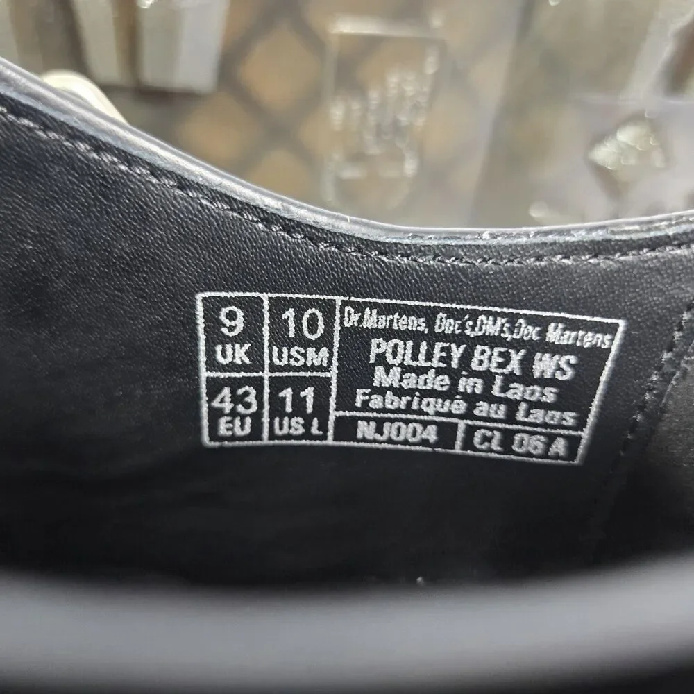 Dr. Martens Polley Bex Smooth Leather Mary Jane Shoes Black Mens 10 Womens 11